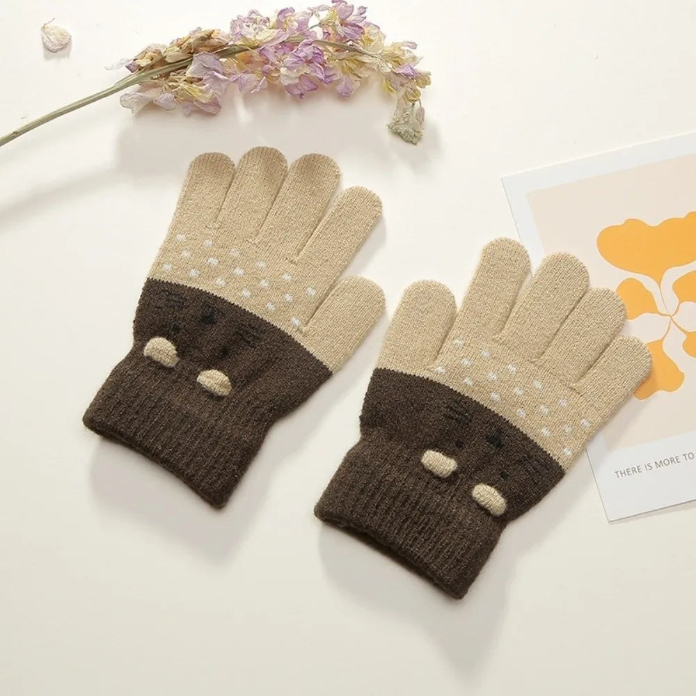 3- 10Years Old Fashion Warm Winter Gloves Coldproof Candy Color Children Mittens Soft Elastic Gloves Outdoor Pi-Mart