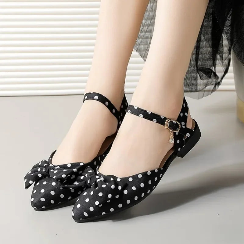 Women's Comfortable Slingback Pumps, Bow Accent Pointed Toe Low Heel Shoes,Versatile for Daily, Party, and Wedding Wear. LadyShow.Store