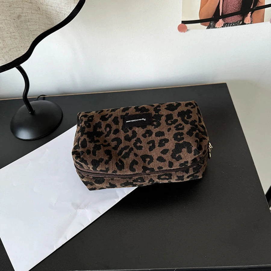 Unique Leopard Print Makeup Bag • Large-Capacity Cosmetic Organizer • Lipstick Storage Pouch Pi-Mart