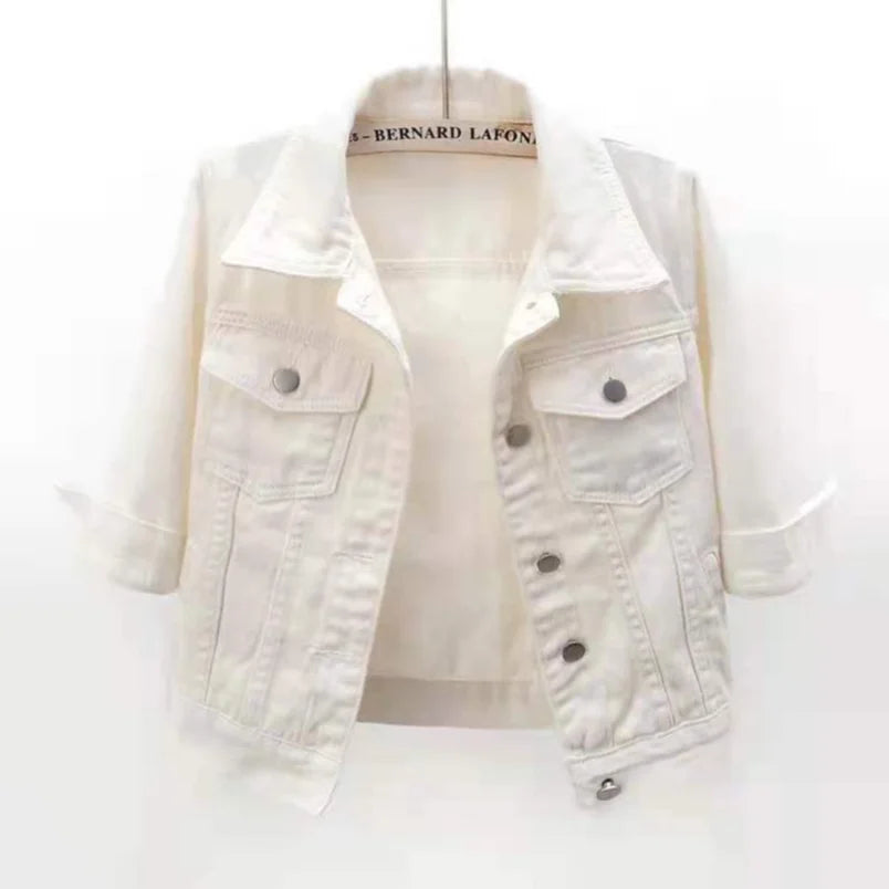 Women Denim Jacket Spring Autumn Short Coat Pink Jean Jackets Casual Tops Purple Yellow Purple Blue Loose Tops Lady Outerwear LadyShow.Store