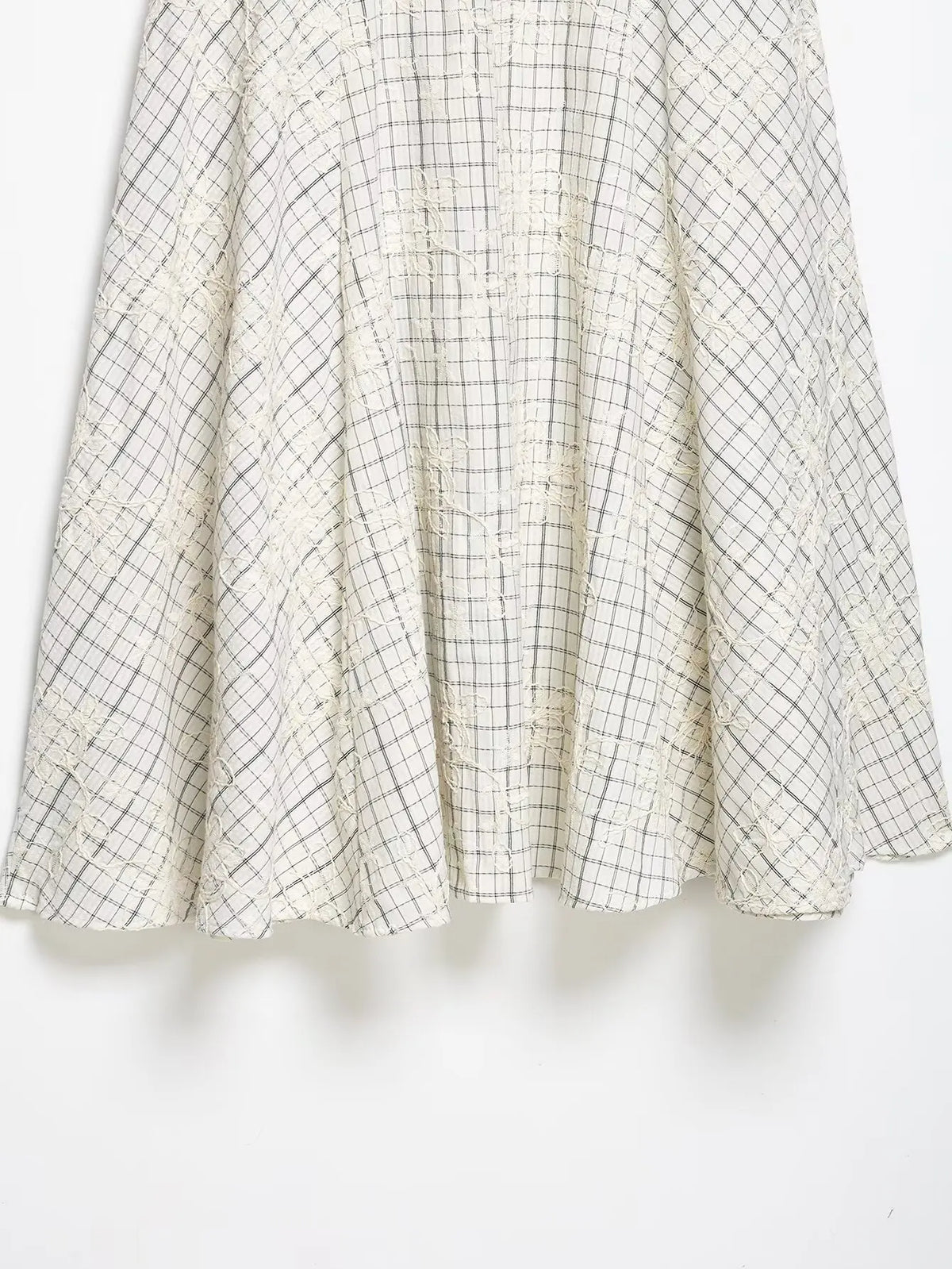 KONDALA Chic Embroidery Plaid Skirt Set Women Trendy 2026 Spring Summer Holidays Casual Set Puff Sleeve Shirts, A-Line Skirts Pi-Mart