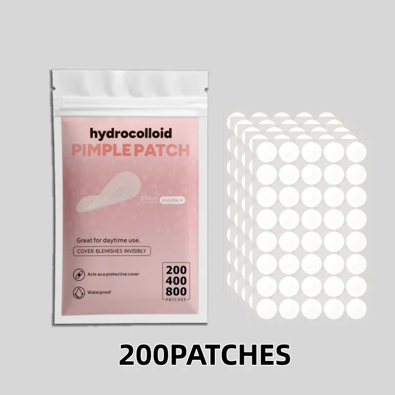 200/400/800pcs Invisible Clear Pimple Patch Set – Deep-Cleansing Hydrocolloid Acne Stickers, Mixed Sizes, Gentle & Skin-Friendly Tri Light Beauty