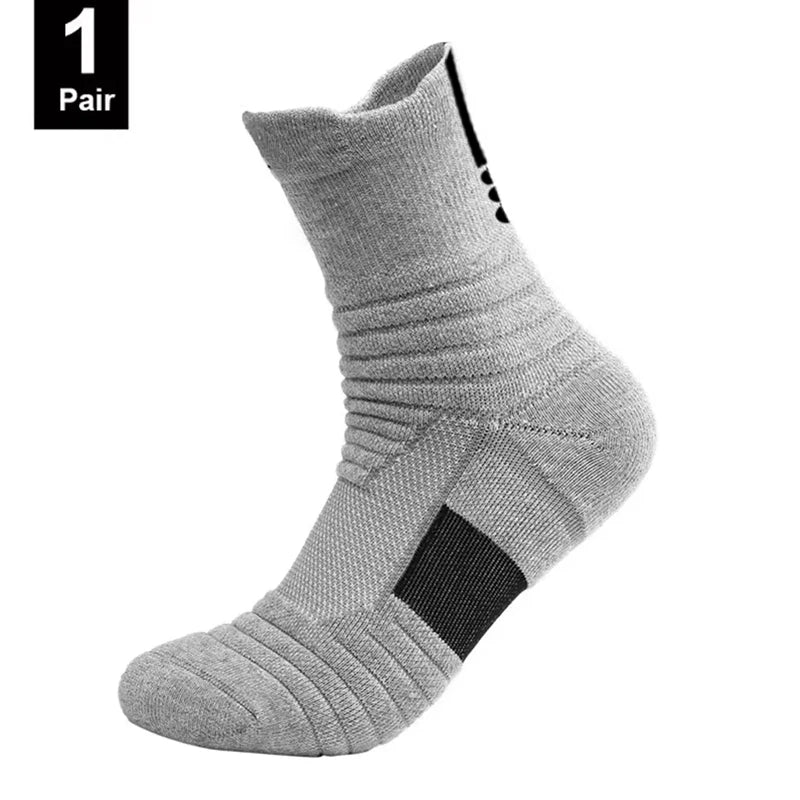 1/3 Pairs Anti-slip Football Socks Men Cotton Sock Short Long Tube Soccer Basketball Sport Socks Breathable Deodorous Sock 39-45 Pi-Mart