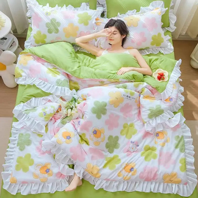 Summer Quilted Blanket Comforter Duvet Cover for Single Double Bed Air Condition Quilt Student Car Kids Adult Bed Cover Bedding Pi-Mart