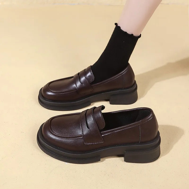 New Japanese Style College Student Shoes Cosplay Lolita Shoes for Women/Girl Fashion Black/Coffee Uniform Platform Shoes 2024 Pi-Mart