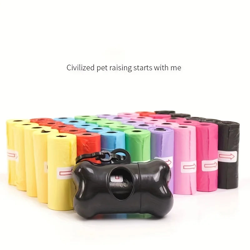 Random Color Cartoon Paw Graphic Dog Poop Bags Pet Poop Bags Leak-Proof Dog Waste Bags For Pet Supplies Pi-Mart