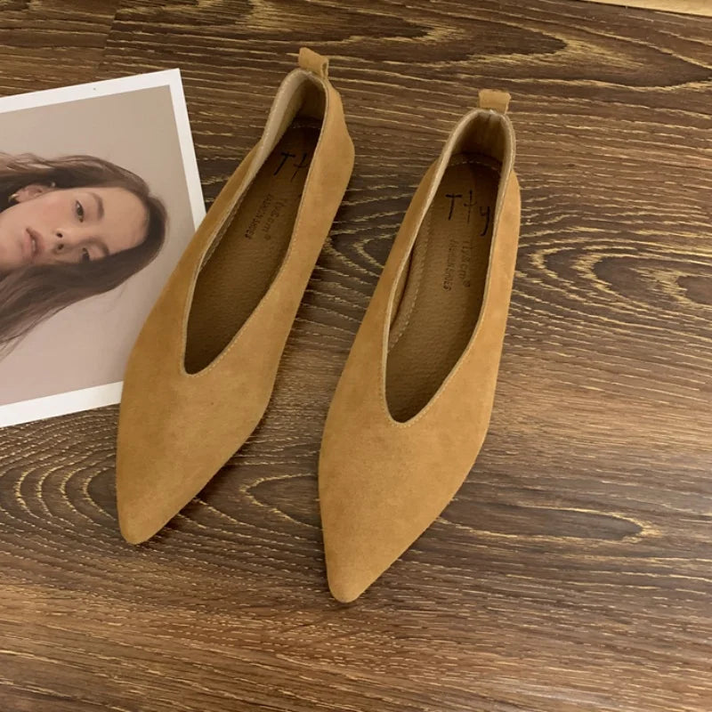 Bailamos Women's Square Toe Vintage Flats Soft Loafers Comfortable Leather Ballet Shoes for Female Dress Shoes Mujer LadyShow.Store