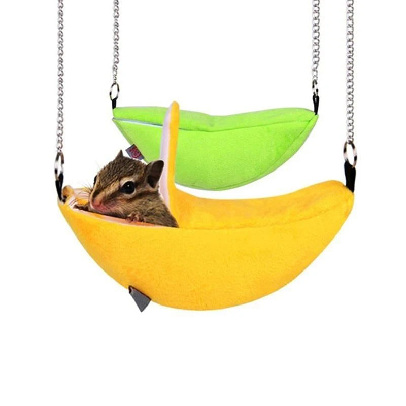 Hamster cotton nest banana Shape House Hammock Bunk Bed House Toys Cage For Sugar Glider Hamster Small Animal Bird Pet Supplies Pi-Mart