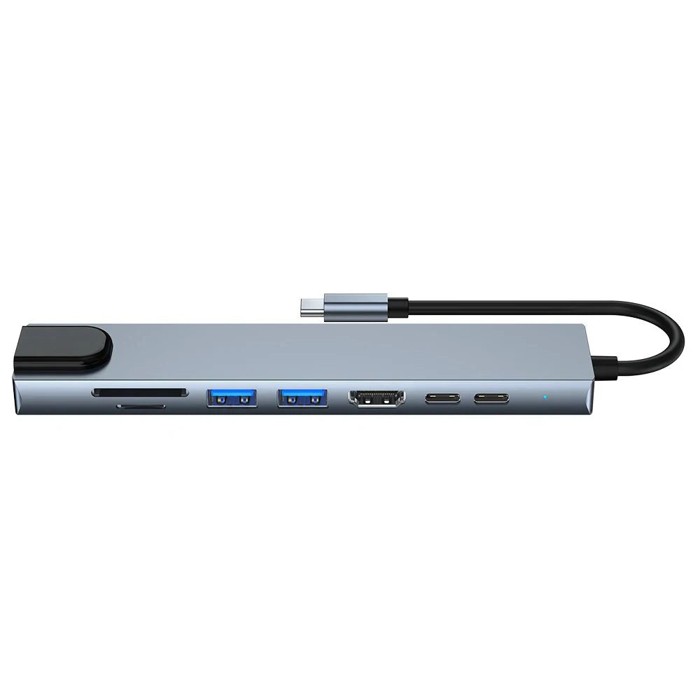 USB 3.0 Type C HUB USB C Docking Station to HDMI 4K 30HZ Type C to RJ45 100Mbps Ethernet Adapter VGA Extender Headphone PD 100W Pi-Mart