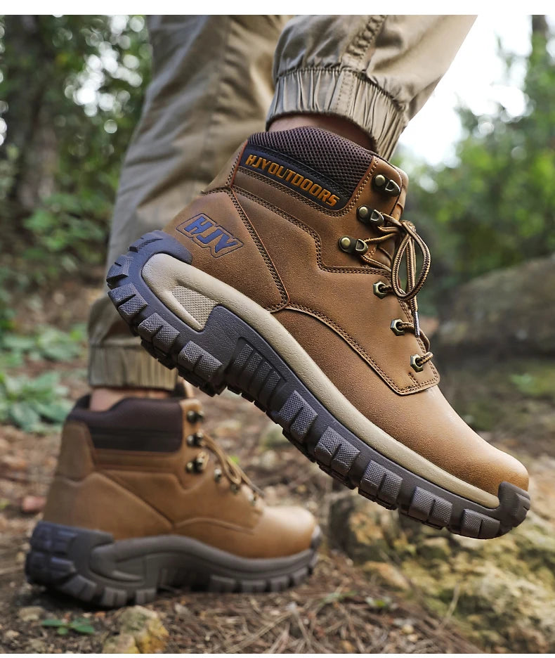 New Men's Boots Fashion Outdoor Boots Breathable Hiking Boots Autumn Shoes Sneakers Lightweight Non-slip Men Desert Ankle Boots Pi-Mart