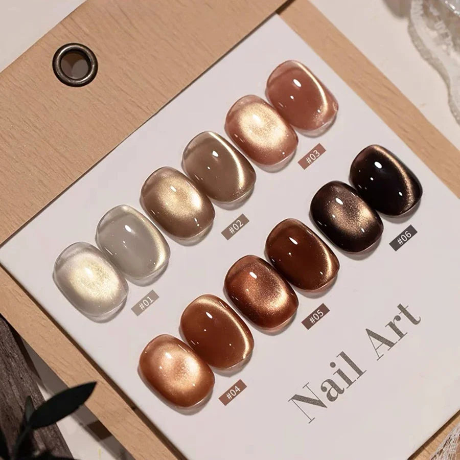 WS Black Glass Cat Magnetic Gel Nail Polish Punk Style Nail Art Manicure Varnis Semi Permanent Gel for Winter Nail Supplies Tri Light Beauty