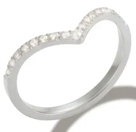 Personality Round Beads Ring Band Small Clear Crystal Zircon Waterproof Stainless Steel Rings Simple Granular Fine Jewelry Pi-Mart