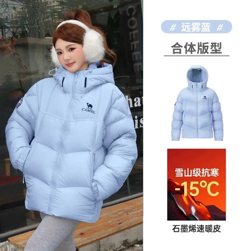 GOLDEN CAMEL Outdoor Down Jackets Unisex Women's Winter Coats High-loft Windproof Warm Duck Down Padding Puffer Jacket Camping LadyShow.Store