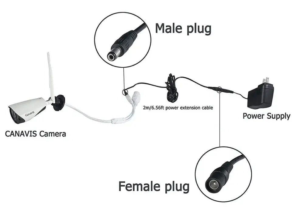 DC Extension Cable 1M 2M 3M 5M 10M 5.5x2.1mm Female to Male Plug for 12V 5V 24V Power Adapter Cord Home CCTV Camera LED Strip Pi-Mart