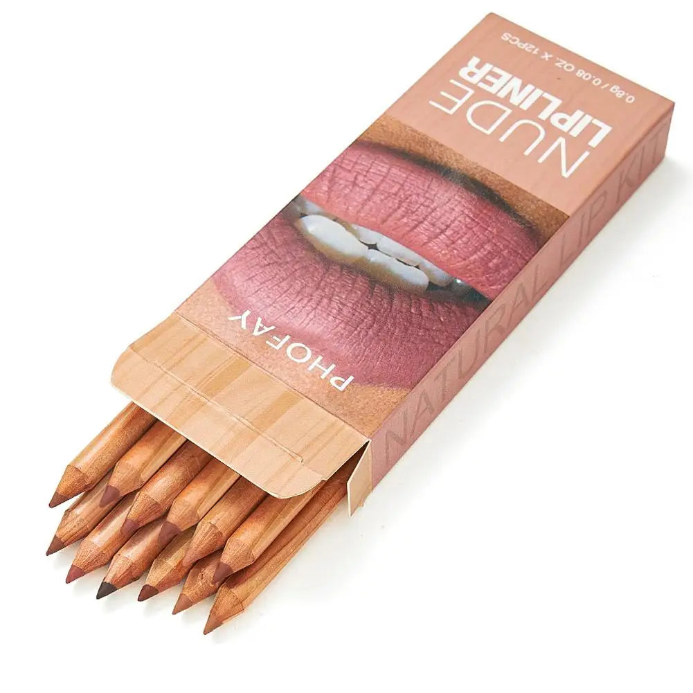 6Pcs Velvet Matte Lip Liner Pencil Set High Pigment Smooth Silky Texture Easy to Color & Define Lip Contours Daily Lip Makeup Pi-Mart