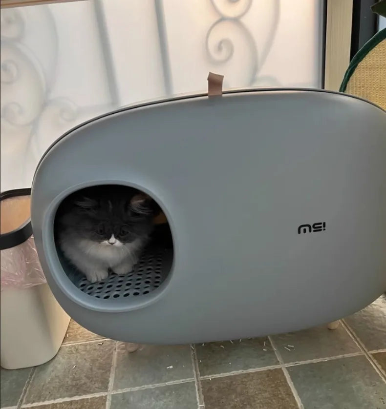 Makesure Cat Litter Box Fully Enclosed Cat Toilet Pet Supplies High-value Cat Toilet Automatic Self-cleaning Litter Box Pi-Mart