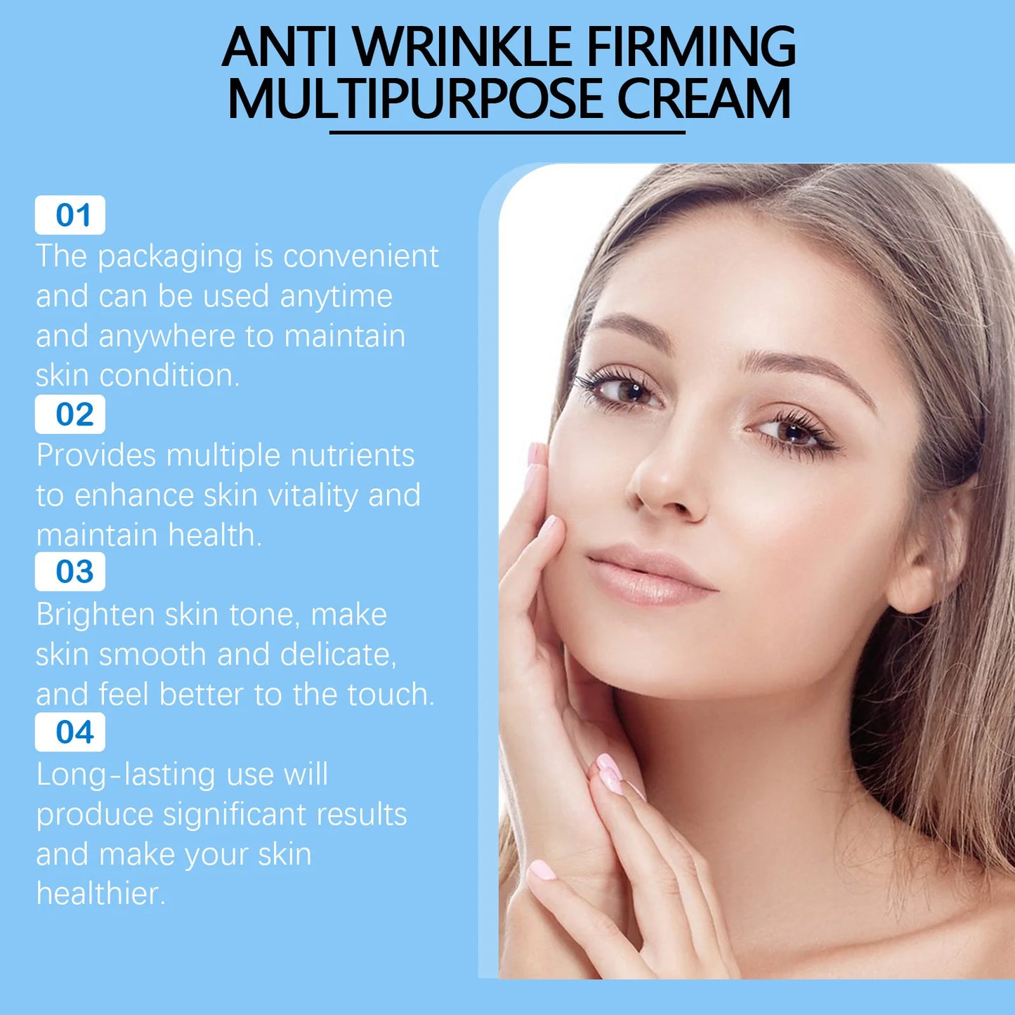 Hyaluronic Acid Cream Shrink Pores Anti Wrinkle Nourishing Hydrating Improve Dryness Remove Fine Lines Moisturizing Facial Cream Pi-Mart