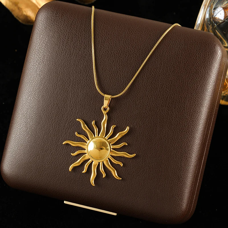 GANEMLY 316l Stainless Steel Luxury Bling Cubic Zirconia Eye Droplets Pendant Necklace Women Chic Romantic Waterproof Jewelry Pi-Mart