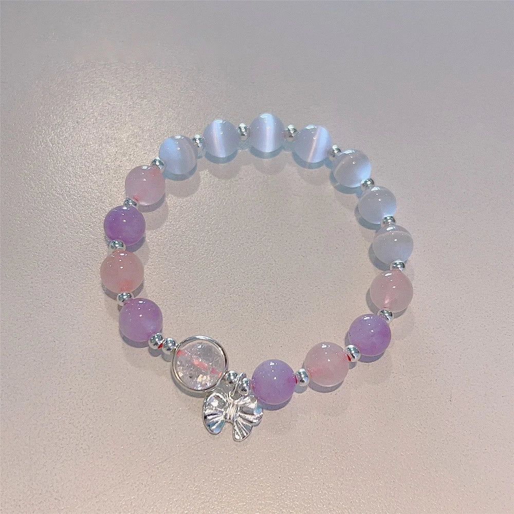 New Simple Beads Crystal Bracelet For Women Girls Korean ins Flower Fox Feather Tassel Bracelets Best Friend Jewelry Gifts 2024 Pi-Mart