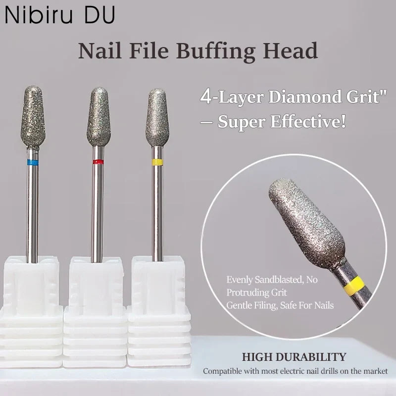 Electric Diamond Nail Drill Bit Sand Nail Files Cuticle Polishing Manicure Tool for Professional Nail Cleaning And Polishing Tri Light Beauty