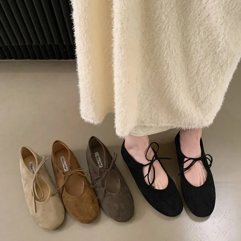 Fashion Butterfly-Knot  Women Flats With Shoes Casual Female Soft Footwear Round Toe Ladies Flats Slip On Shoes Pi-Mart