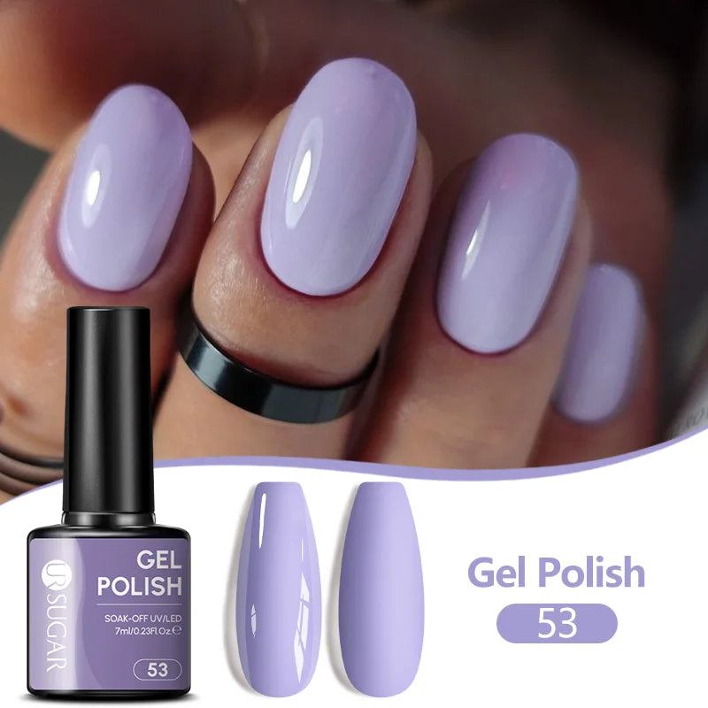 UR SUGAR 7ML Nail Gel Fresh Macaron 107 Colors All For Manicure Semi Permanent Soak Off LED UV Long-Lasting Nail Art Varnish Tri Light Beauty
