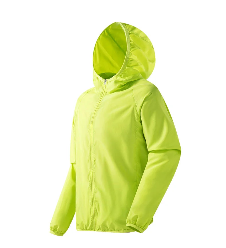 LNGXO Men's Women's Waterproof Hiking Jacket Quick Dry Sun Protection Windbreaker Camping Hunting Climbing Outdoor Rain Coat Pi-Mart