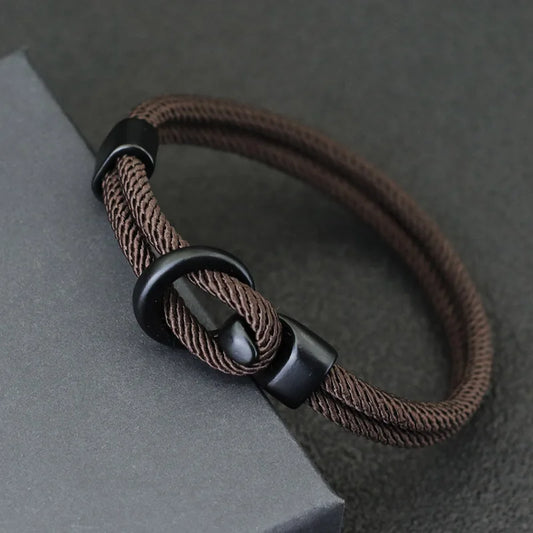 Fashion Rope Bracelet Men Double Layer Outdoor Camping Braclet Homme Accessories Survival Paracord Braslet Gift For Him Pi-Mart