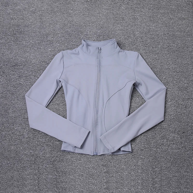 Women Sport Jacket Long Sleeve Shirt Workout Coat Gym Training Clothing Yoga Sportswear LadyShow.Store