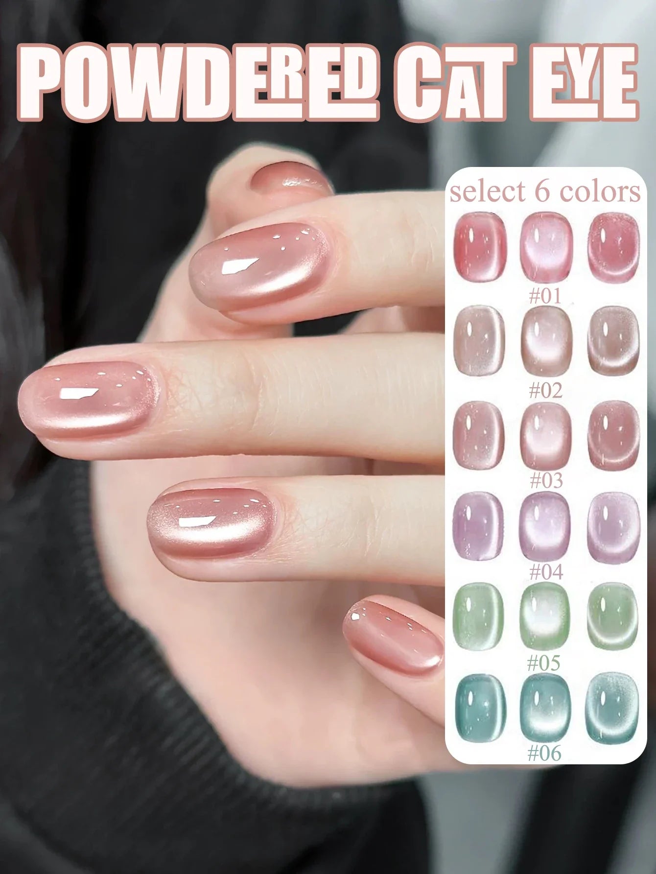 WS Black Glass Cat Magnetic Gel Nail Polish Punk Style Nail Art Manicure Varnis Semi Permanent Gel for Winter Nail Supplies Tri Light Beauty