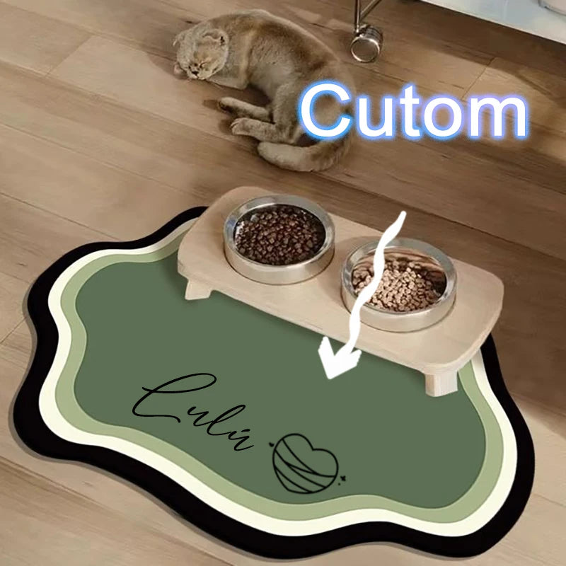  Custom Pet Feeding Mat Cute Shape Dog Diatom Mud Floor Mat Non-Slip Waterproof Home Decoration Dog Feeding Pad Pi-Mart