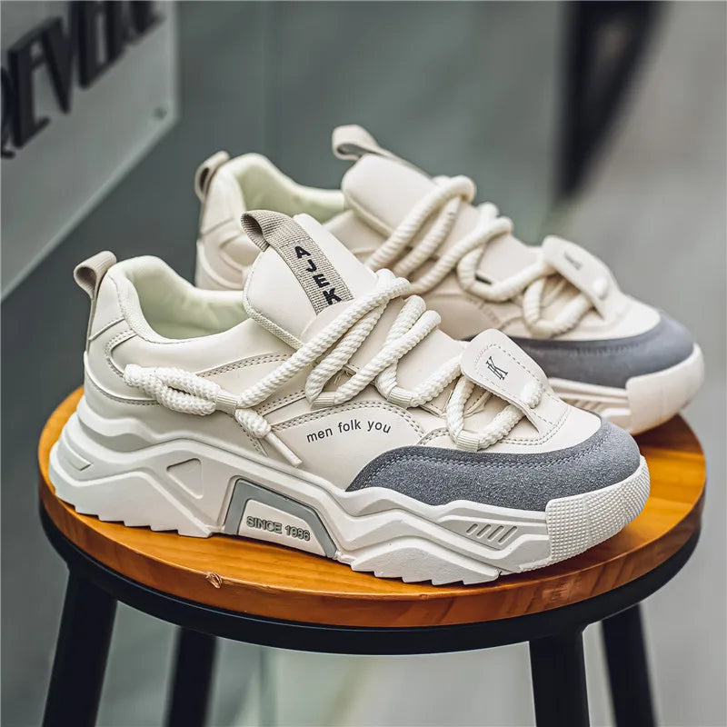 New Men's Casual Sneakers 2025 Spring Fashion Versatile Low-Top Skateboard Shoes for Men Suitable for Outdoor Sports Pi-Mart