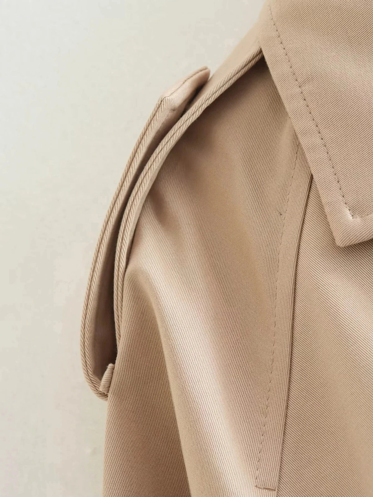 2024 Belt Cropped Trench Spring Jacket Women Vintage Streetwear Double Breasted Long Sleeve Top Female Coat Outfits Pi-Mart