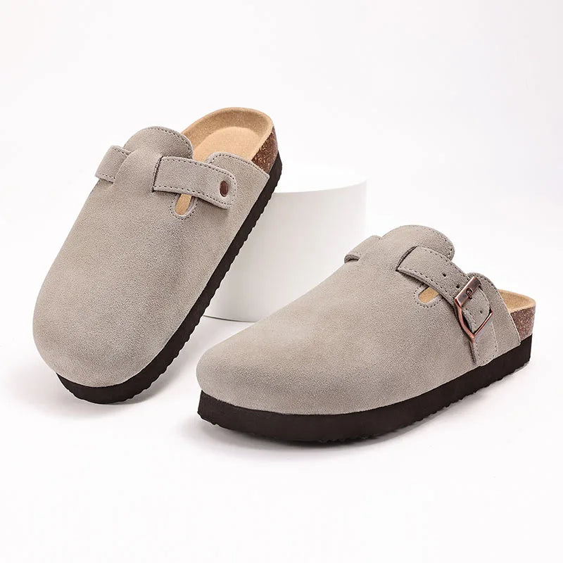 Litfun New Women Clogs For Women Fashion Cork Suede Mules Slipper Classic Cork Antislip For Outdoor Slippers With Arch Support LadyShow.Store