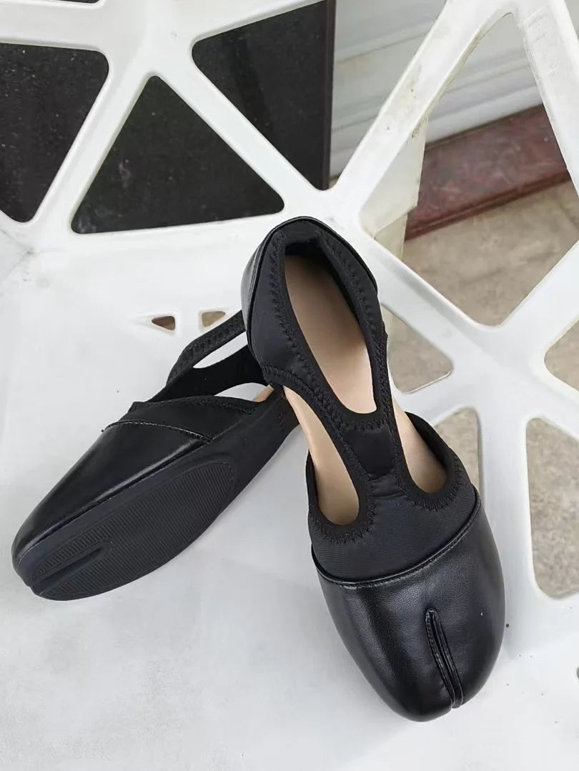 Women Brand Mary Janes Shoes Summer Split Toe Tabi Walking Sneakers Casual Splicing Loafers Designer Ballet Flats Shoes балет Pi-Mart