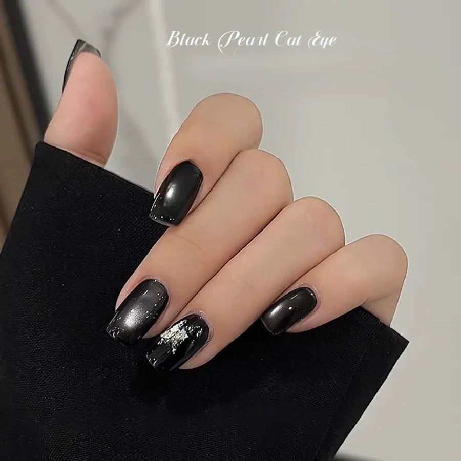 WS Black Glass Cat Magnetic Gel Nail Polish Punk Style Nail Art Manicure Varnis Semi Permanent Gel for Winter Nail Supplies Tri Light Beauty