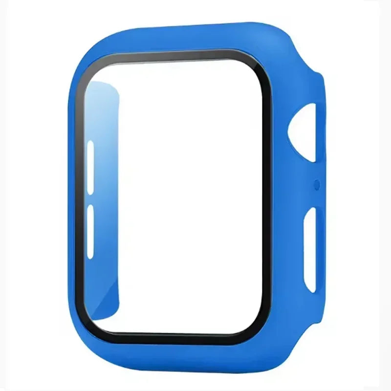 Tempered Glass+Case For Apple Watch 38-40mm 41mm 42mm 44mm 45mm 46mm Screen Protector Protective Cover iWatch 11 10 8 7 9 6 SE 5 LadyShow.Store