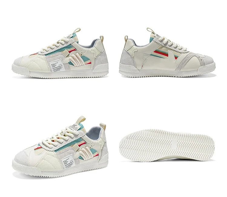 Large Size Men's White Sneakers Autumn Comfortable Non Slip Running Shoes Luxury Soft Sole Fashion Lace Up Outdoor Casual Shoes Pi-Mart