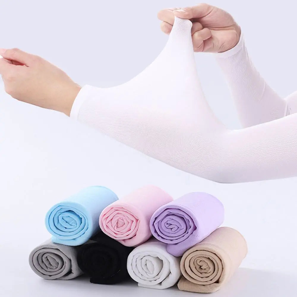 2Pcs Arm Sleeves Warmers Sports Sleeve Sun UV Protection Hand Cover Cooling Warmer Running Fishing Cycling Pi-Mart