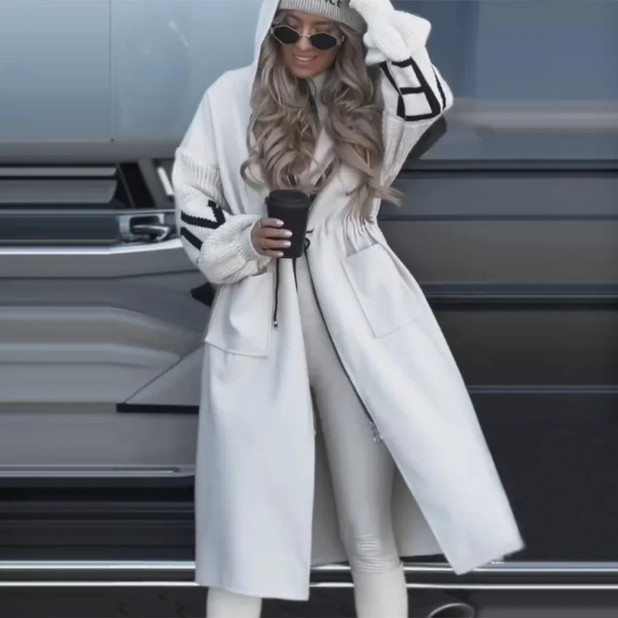 Spring Women Parka Jacket Coat Long White Hoodie Thick Warm Coats Female Spring New Elegant Casual Trendy Ladies Clothes Pi-Mart