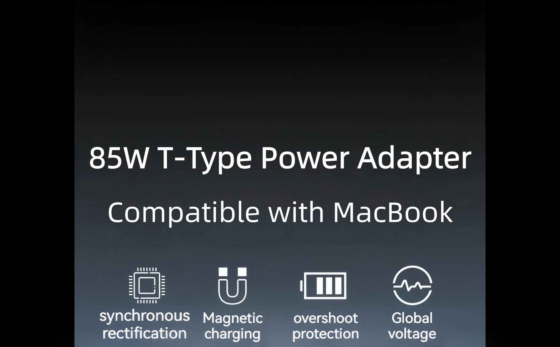85W T-Type Magnetic Laptop Charger Power Adapter A1398 A1417 A1424 CE FCC RoHS UKCA Certified Pi-Mart