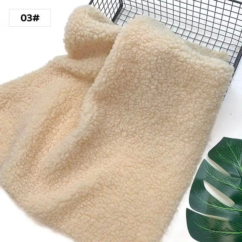 New Teddy Velvet Curled Plush 45x50cm Home Lamb Plush Fabric Soft Artificial Fur Polyester Fiber Mink Fabric DIY Plush Doll Pi-Mart