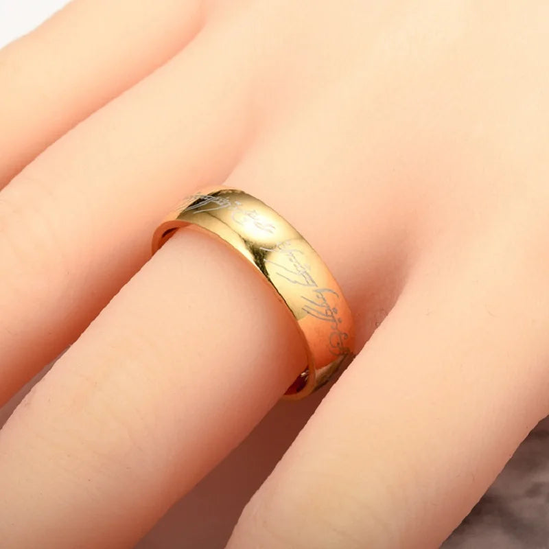 6MM Stainless Steel Laser Engraving Exquisite Couples Wedding Rings, Men And Women Fashion Movie Jewelry Gifts Wholesale Pi-Mart