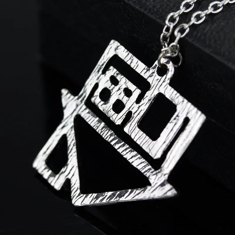 Hip Hop Rock Style Hollow House Pendant Necklace Punk Creative Trend Men Sweater Chain Fashion Clothing Jewelry Accessories Gift Pi-Mart