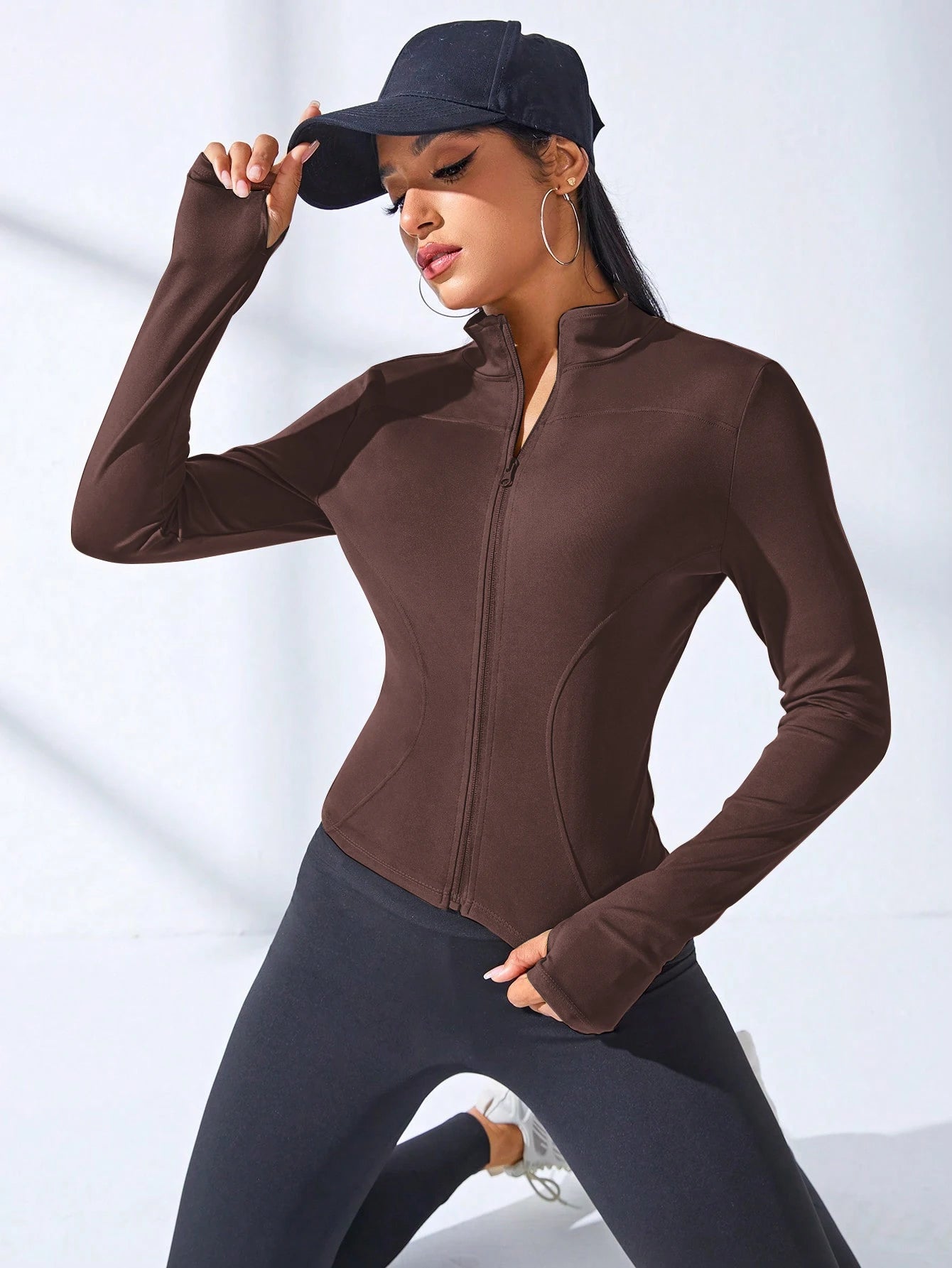 2024 New Yoga Coat Short Sports Jacket WOMEN'S Fitness Clothes Slimming Body Sculpting Zipper Yoga Jacket Pi-Mart