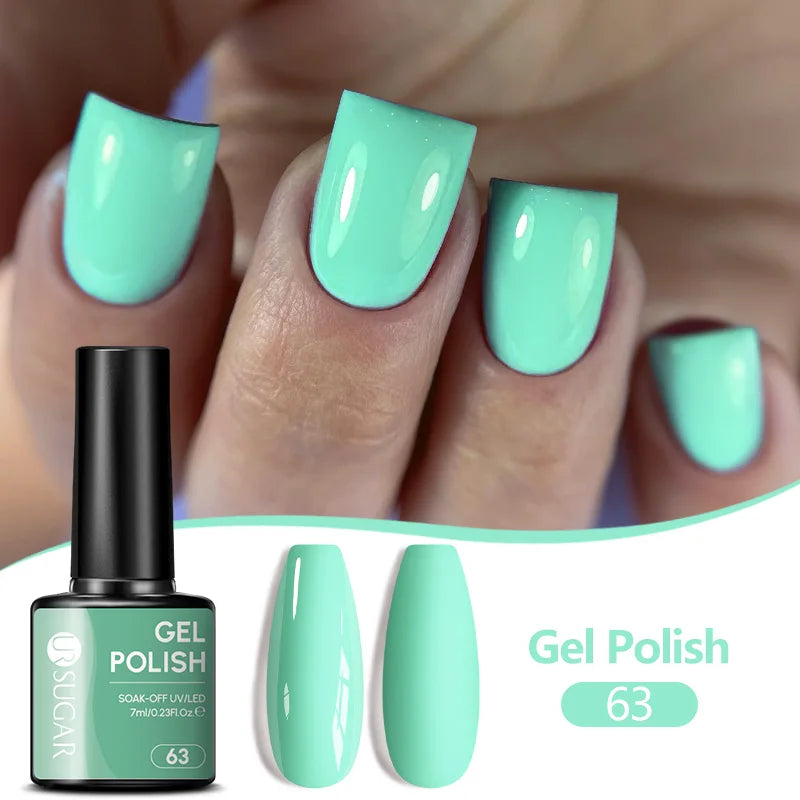UR SUGAR 7ML Nail Gel Fresh Macaron 107 Colors All For Manicure Semi Permanent Soak Off LED UV Long-Lasting Nail Art Varnish Tri Light Beauty