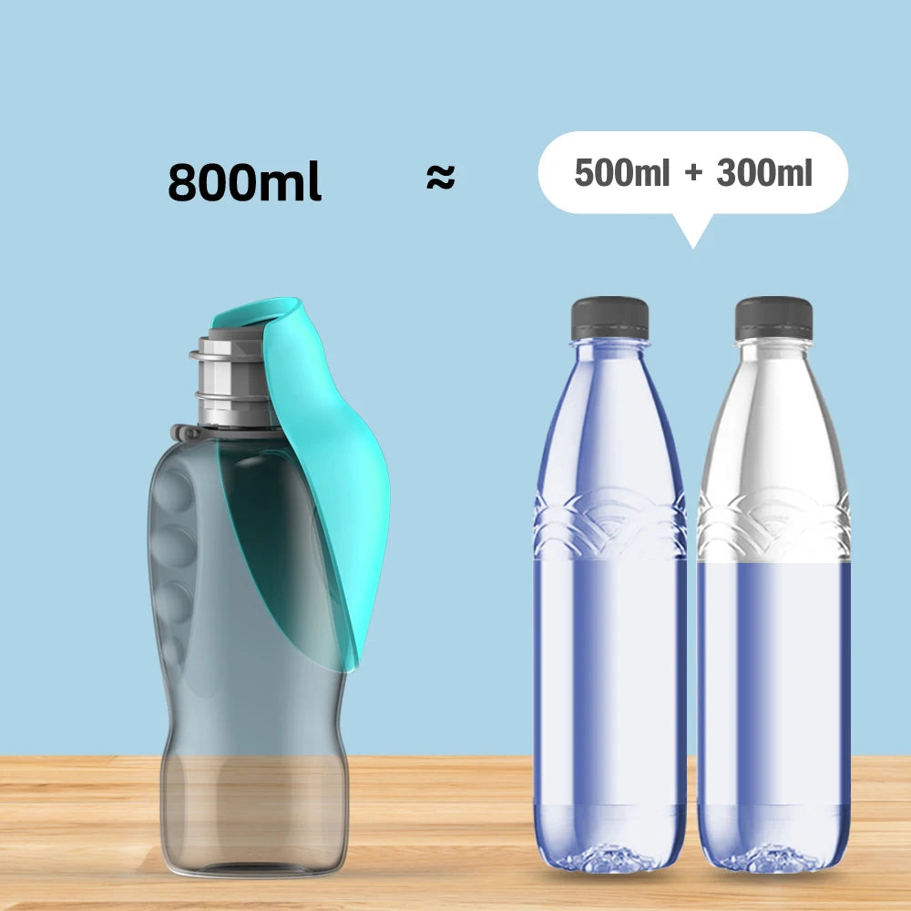 800ML Large Dog Water Bottle Dispenser For Small Big Dogs Portable Travel Pet Drinking Bowls Bulldog Labrador Feeder Supplies Pi-Mart