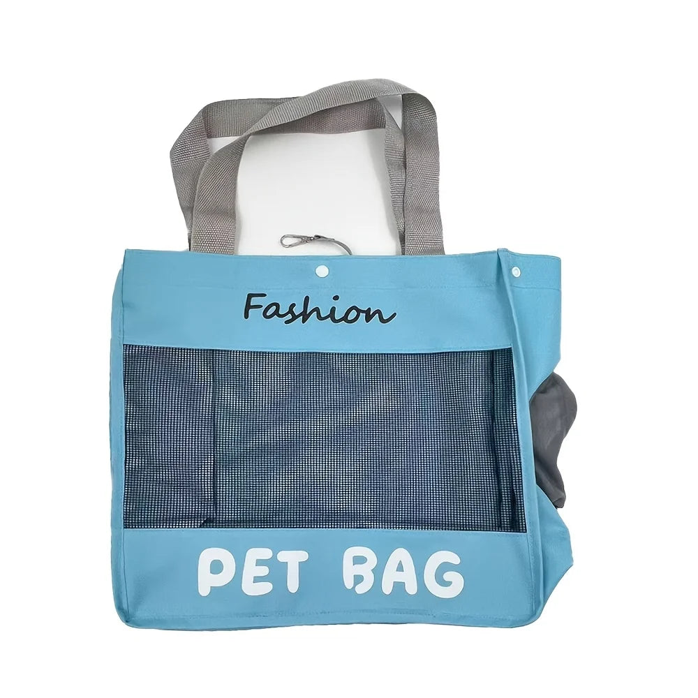 Fashion Portable Pet Tote Bag Breathable Mesh Cat Dog Shoulder Bag Outdoor Travel Handbag Small Puppy Kitten Transport Bag Pi-Mart