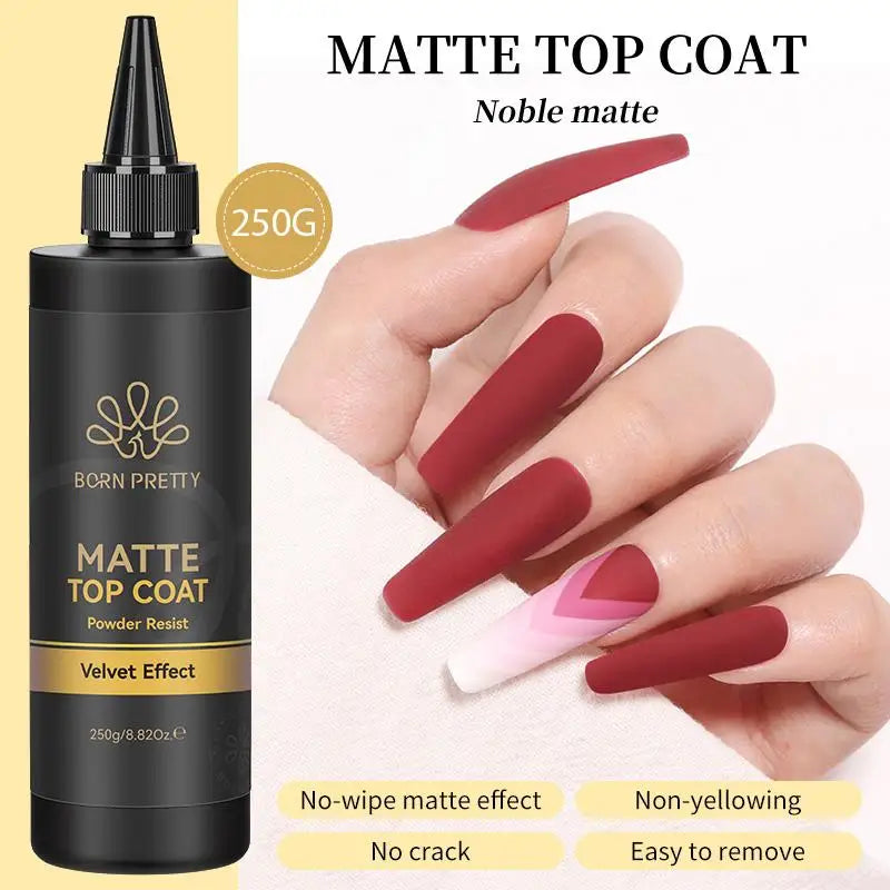 BORN PRETTY 250g Super Top Coat Professional Nail Art Soak Off Top Coat Long-lasting Anti-Stain Functional Gel Polish Tri Light Beauty