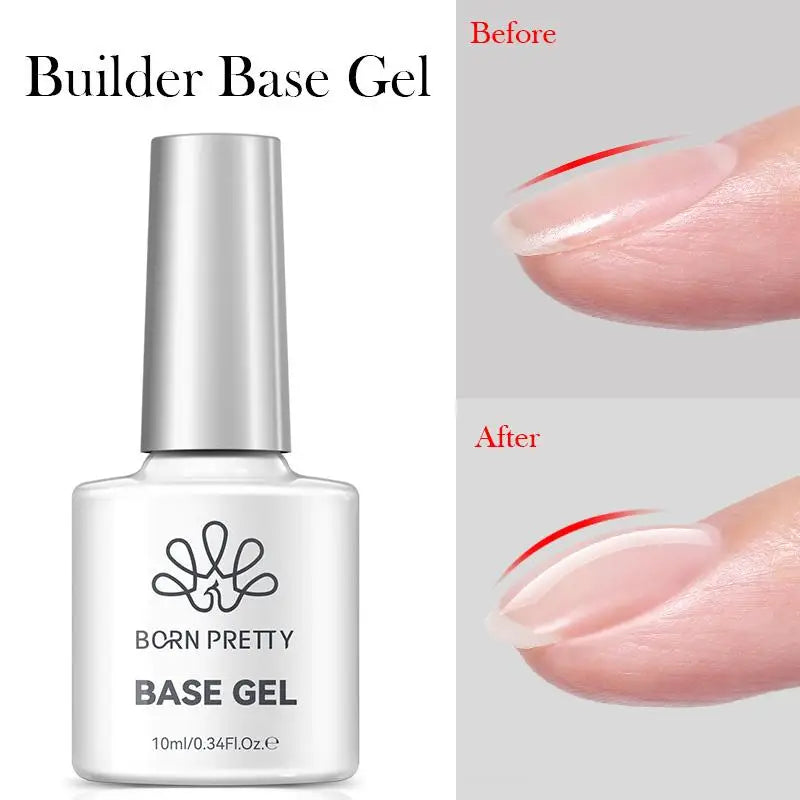 BORN PRETTY 10ml Base Gel Top Coat Rubber Gel Reinforcement Gel for Nails Tools Soak Off UV LED Nail Varnish Function Gel Tri Light Beauty
